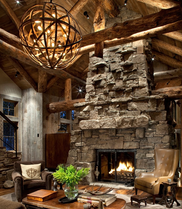 Chandelier with Antler Design & Filament Bulbs for Cabin Lodge