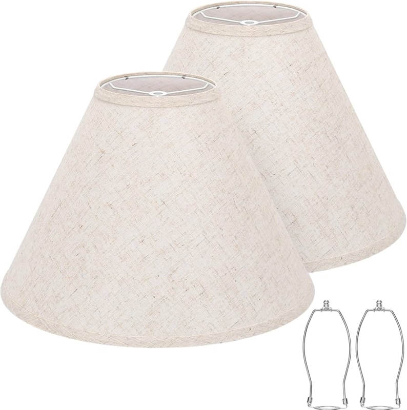 Classic Beige Empire Lamp Shade with Tapered Silhouette