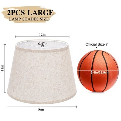 Classic Beige Tapered Drum Lamp Shades, Set of 2