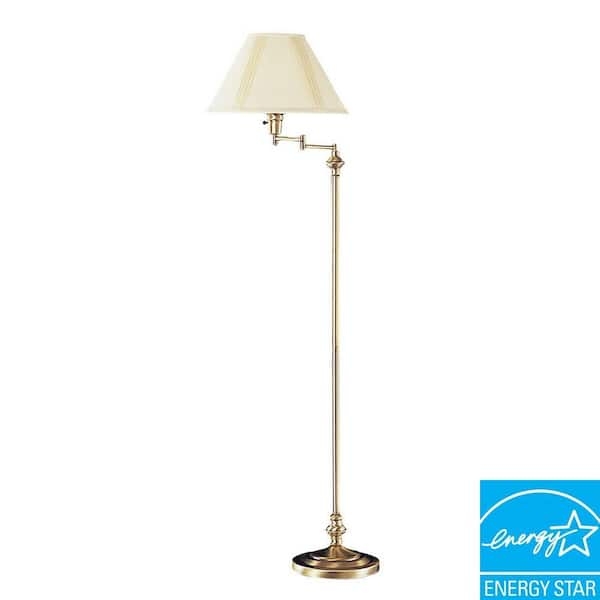 Classic Floor Lamp for Task Lighting with Jointed Arm and Pleated Shade