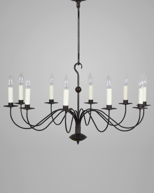 Classic French Country Lighting Chandelier, Single Tier Hoop Frame.