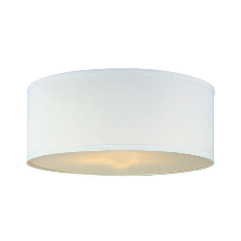 Classic White Drum Lamp Shade Spider Assembly Linen Texture