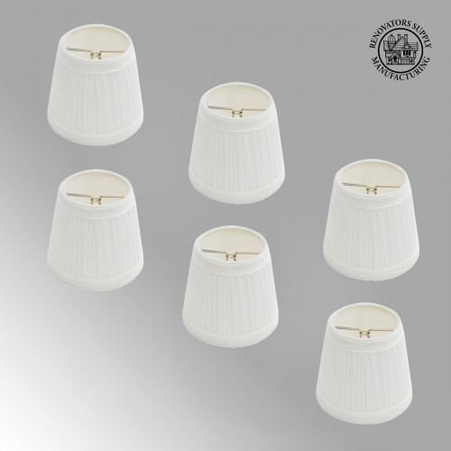 Classic White Fabric Tapered Clip On Lamp Shade