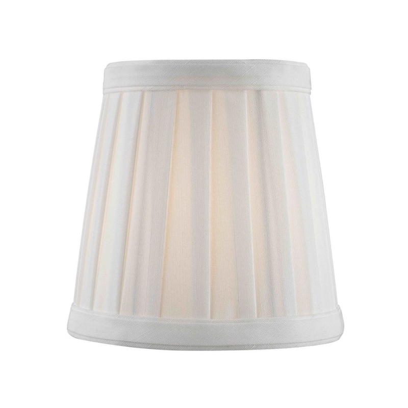 Classic White Pleated Lamp Shade Empire Style Matte Fabric Sloped