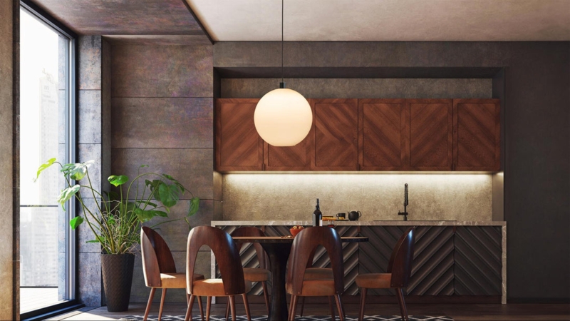 Clear Acrylic Globe Pendant Light with Exposed Bulb Feature