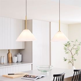 Clear Glass Cone Pendant Light with Dark Bronze Hardware