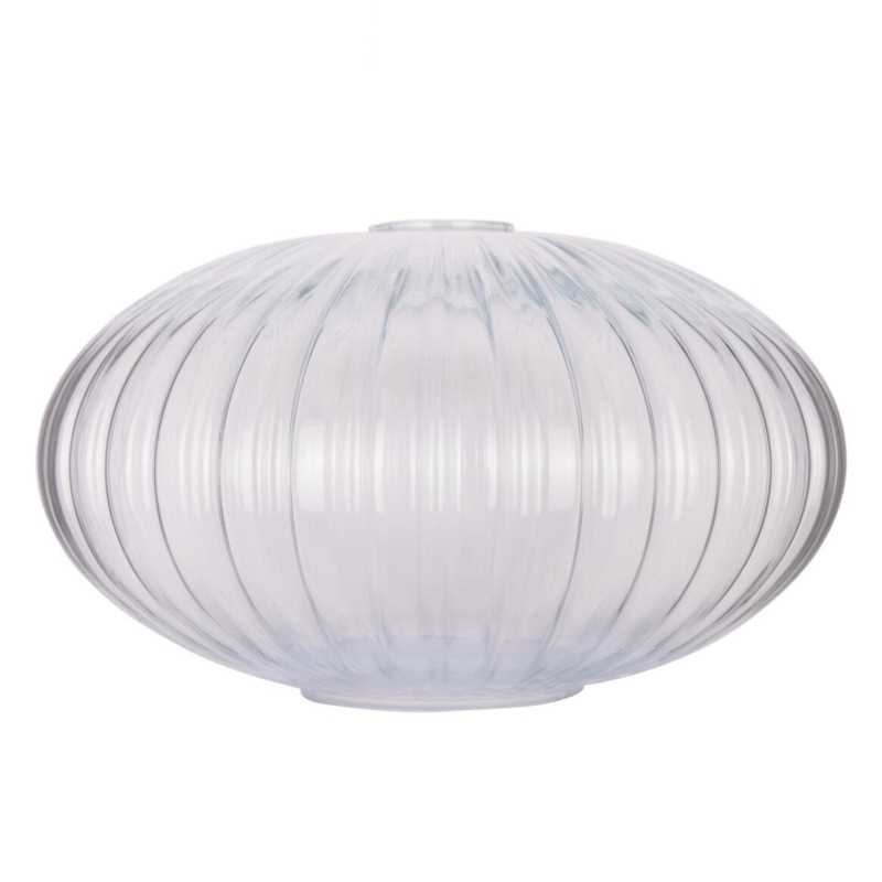 Clear Glass Oval Lamp Shade with Reeded Texture