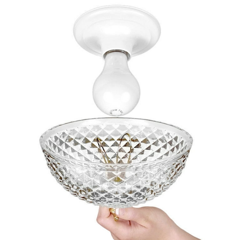 Clip On Ceiling Light Shade Clear Acrylic Diamond Cut Pattern