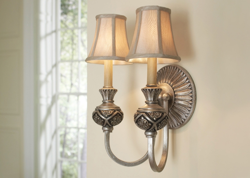 Clip On Lamp Shade Mechanism Cream Fabric Drum Shape For Bulbs