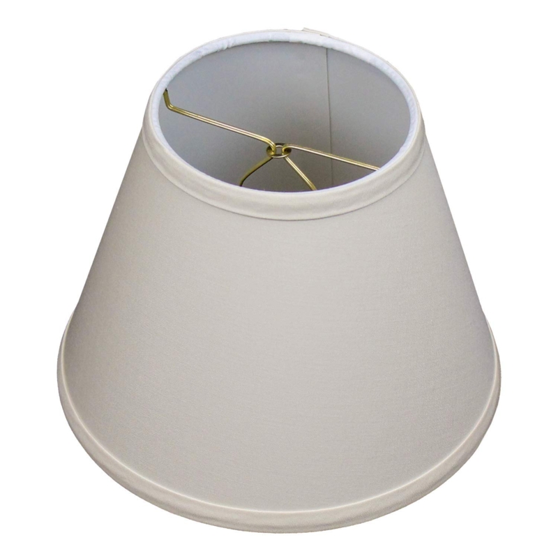 Clip-On Lampshade, Ivory Linen-Like Empire Shape, Tapered Silhouette.