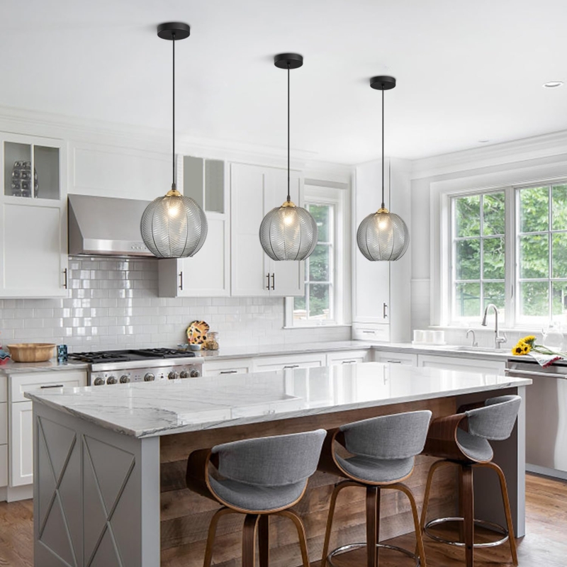 Cluster Pendant Light Glass Globes Mid Century Dining Room
