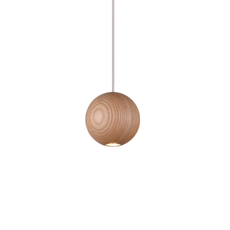 Cluster Pendant Light Wood Accent Frosted Glass Globe Scandinavian