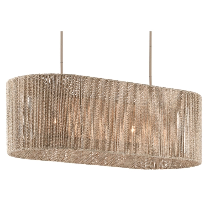 Coastal Three-Tiered Chandelier with Natural Rope Wrapped Frame