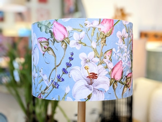 Cobalt Blue Velvet Lamp Shade Vertical Pleated Empire Tapered