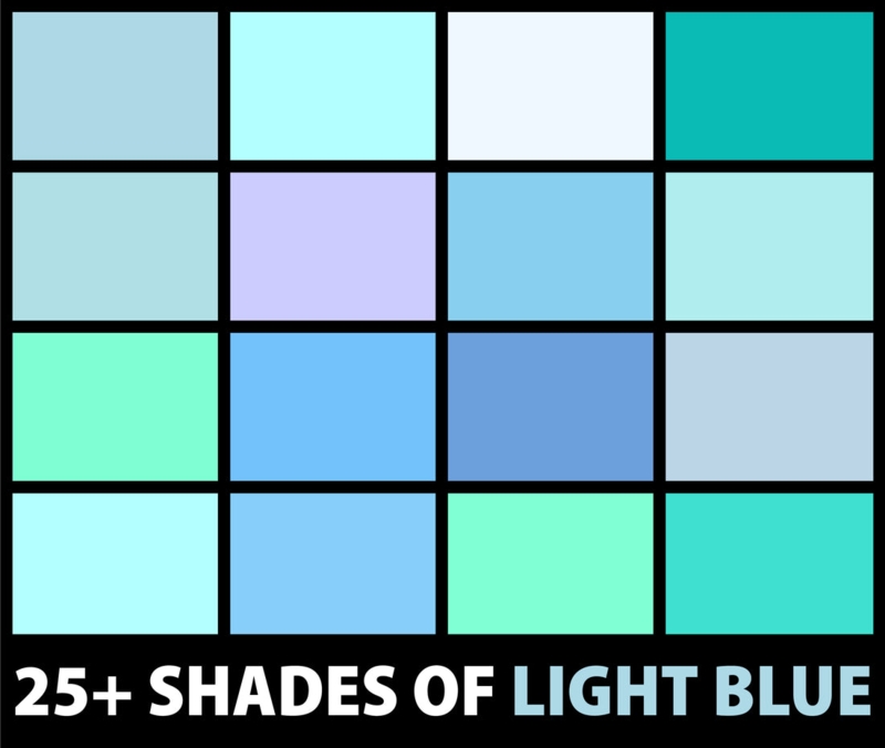 Color Palette Graphic Airy Shades Grid With Color Names