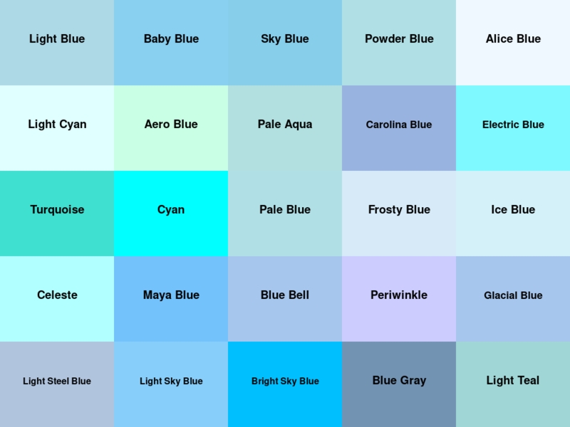 Color Swatch Solid Light Blue Hue Minimalist Matte Finish