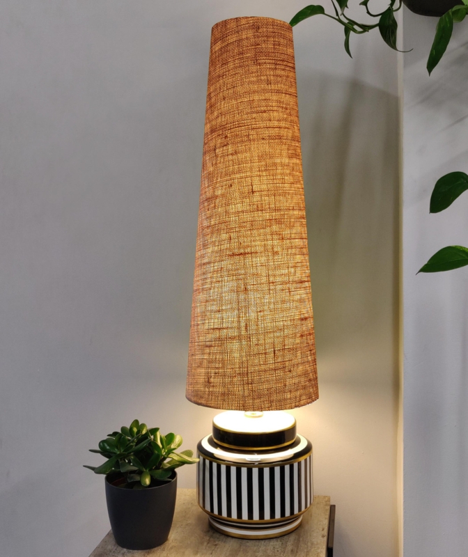 Cone Lampshade, Natural Hessian Slim Profile, Rustic Modern Woven