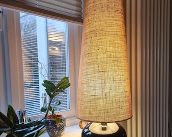 Conical Lamp Shade, Extra Tall Hessian, Organic Woven Style