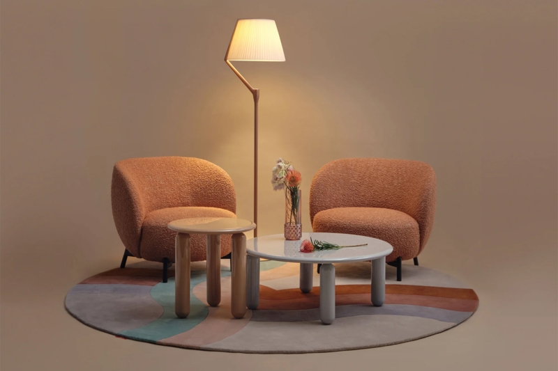 Contemporary Bronze Floor Lamp with Ultra-Wide Translucent Shade