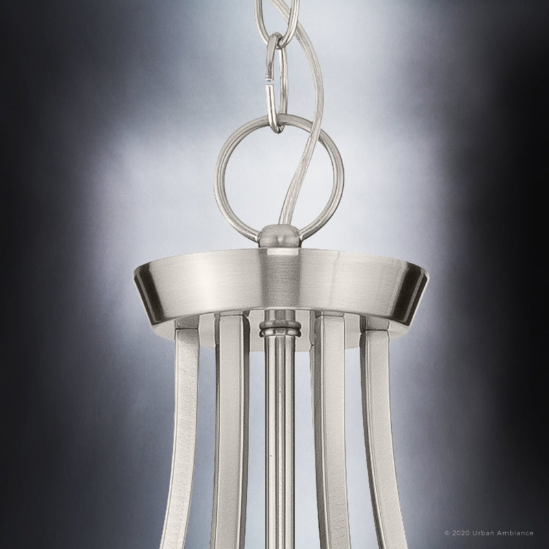 Contemporary Brushed Nickel Chandelier with Staggered Two-Tier Design