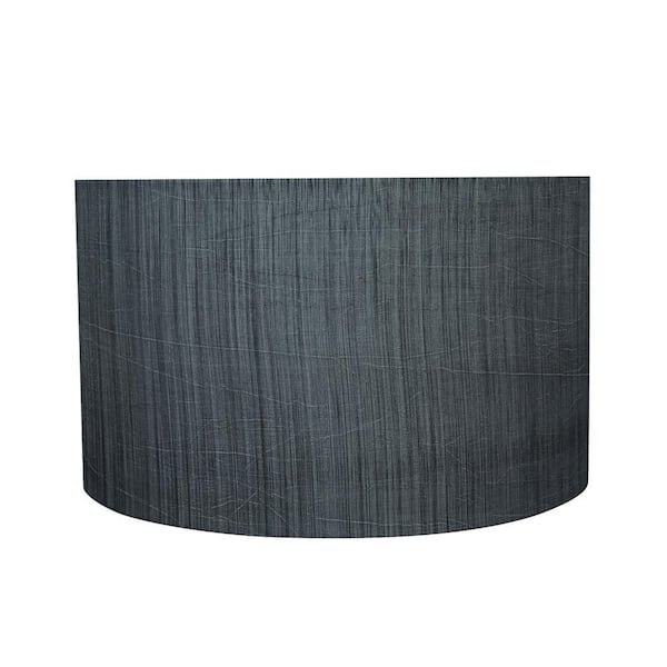 Contemporary Drum Lamp Shade in Dark Woven Crosshatch Pattern
