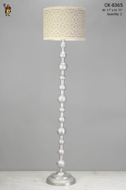 Contemporary Floor Lamp Polished Silver Dual Adjustable Disc Shades