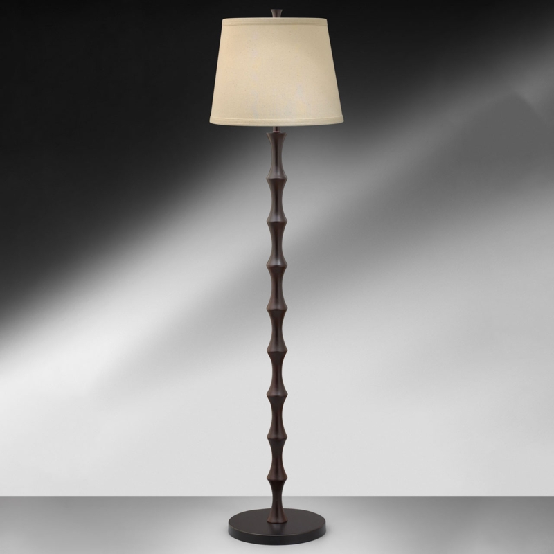 Coordinated Lamp Set | Espresso Finish bases, White Drum Shades, Transitional