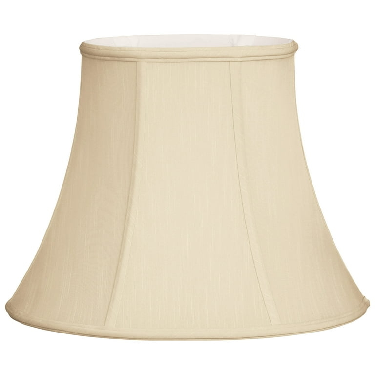 Cream Oval Lamp Shade with Horizontal Ribbed Texture