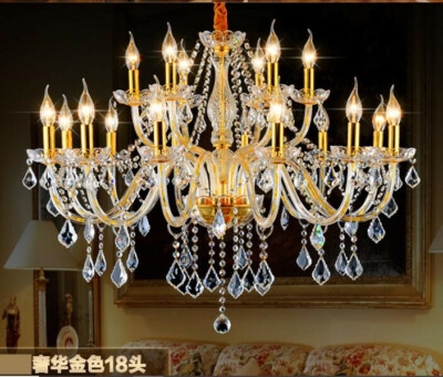 Crystal Chandelier: European Traditional Style with Scrolling Glass Arms