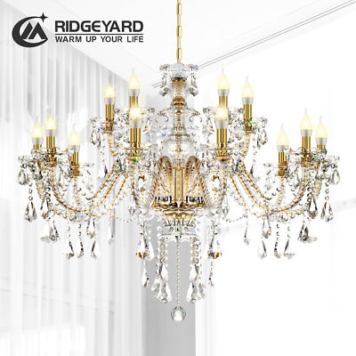 Crystal Chandelier: Glamorous Chrome Finish, Tiered Drum Silhouette