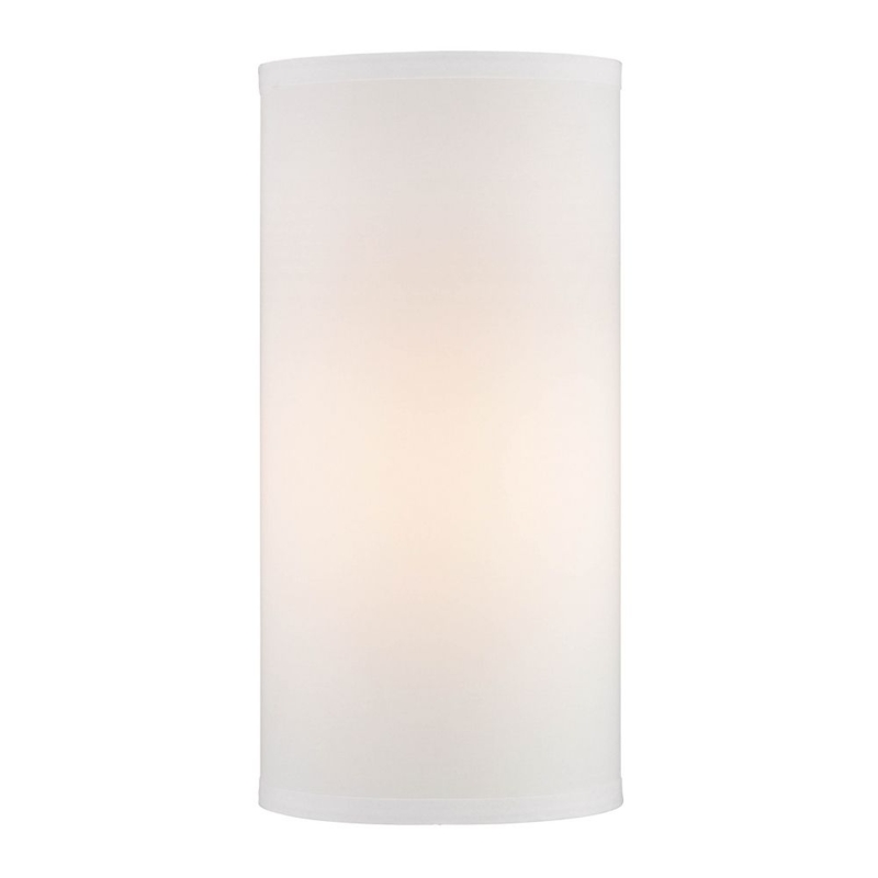 Cylindrical Lamp Shade, Tall Profile White Linen, Uno Fitter