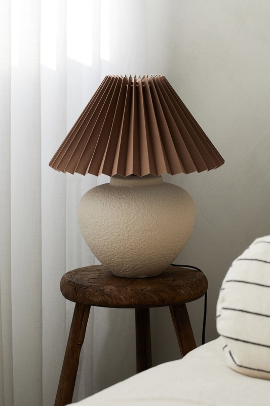 Dark beige Pleated Lampshade at H&M Home | H&M US