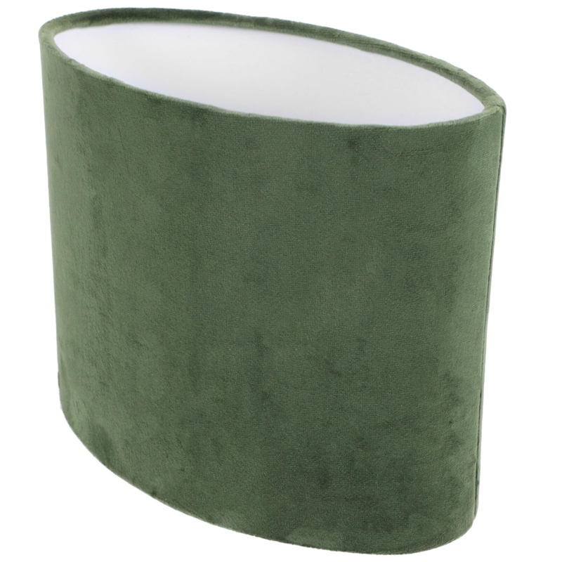 Dark Green Velvet Oval Lamp Shade with Clip On Fitter