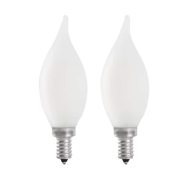 Decorative Light Bulb Frosted Flame Tip Candelabra Base Classic