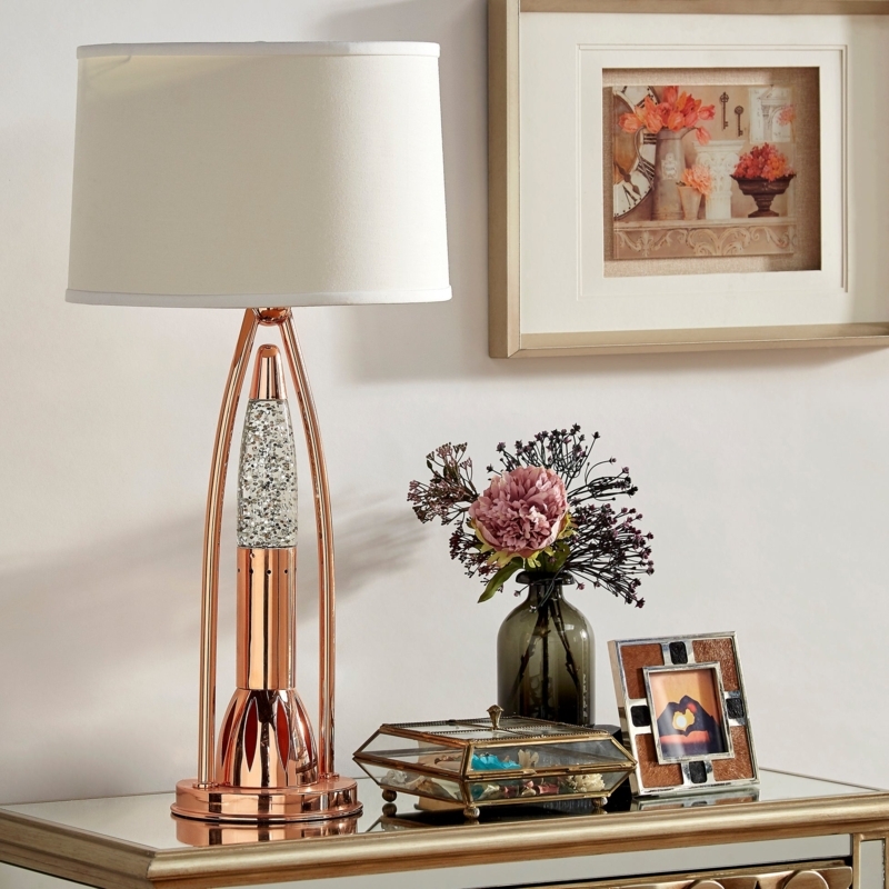 Decorative Table Lamp Annular Light Ring Copper Liquid Motion Decor