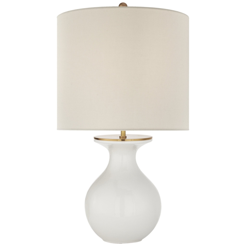 Desk Lamp: Off-White Metal Swing Arm, Mid-Century Task Lighting