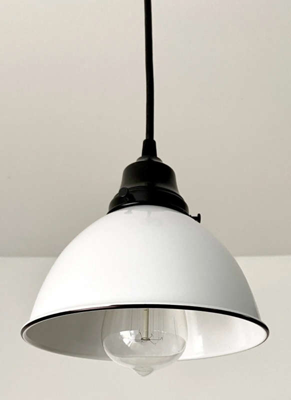 Dome Pendant Light Crisp White Shade Modern Farmhouse Accent Lighting