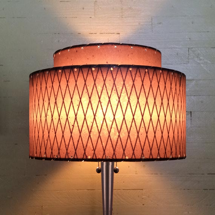Double Layered Cylinder Lamp Shade Minimalist Off White Linen Texture