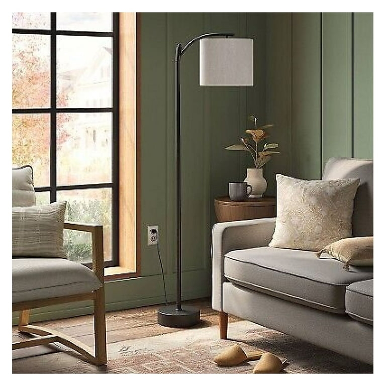 Downbridge Floor Lamp Slim Profile Matte Black Modern