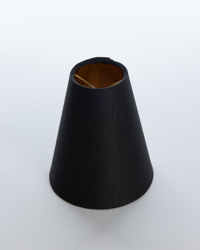 Dramatic Black Linen Mini Lampshade with Gold Foil Lining