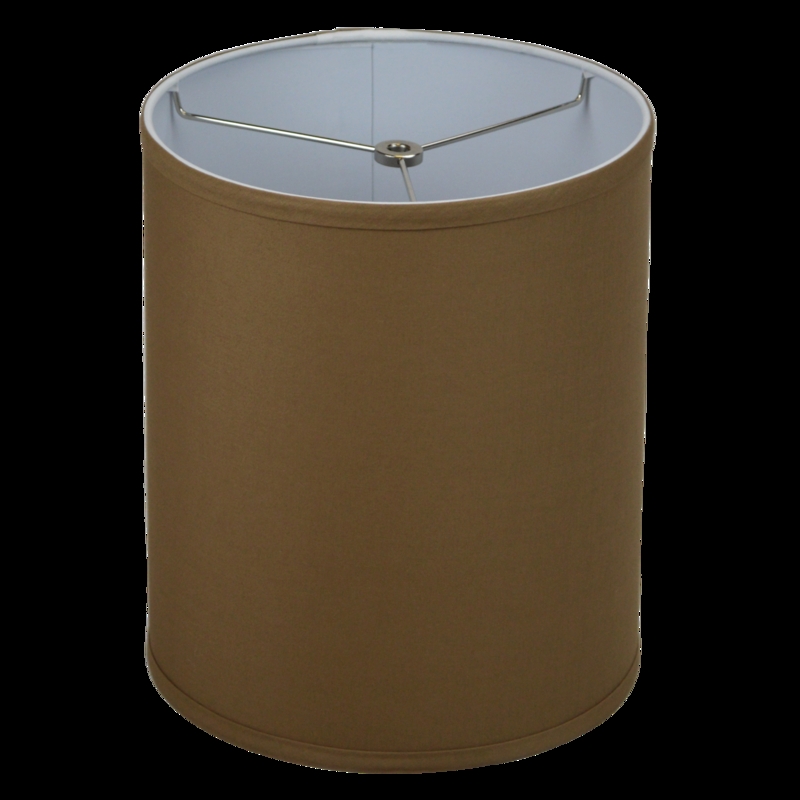 Drum Lamp Shade, Bison Brown Linen Texture, Spider Fitter