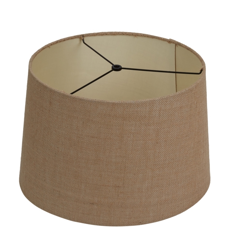 Drum Lamp Shade Burlap Weave Rustic Farmhouse Style Lighting
