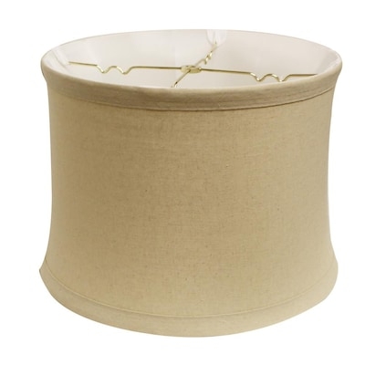Drum Lamp Shade, Extra Large Crisp White Linen Texture Transitional