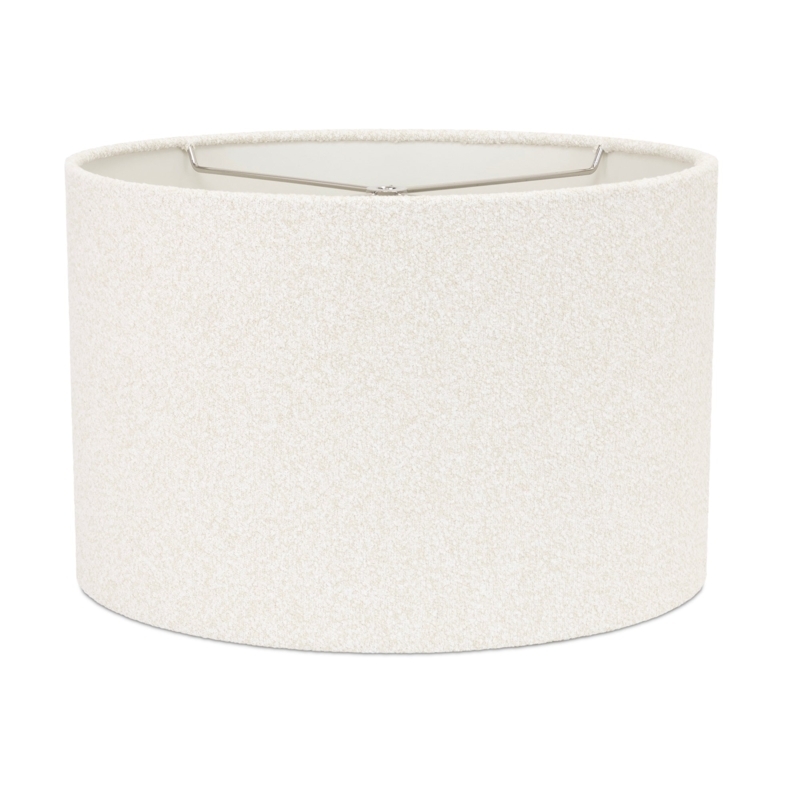 Drum Lamp Shade in Cream Boucle Fabric
