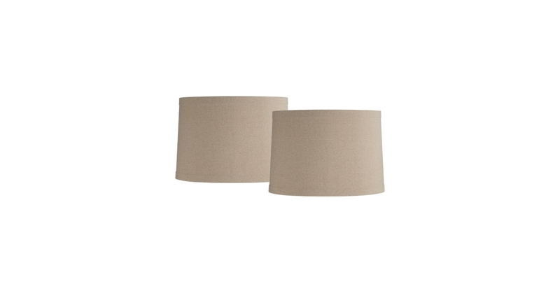 Drum Lamp Shade, Linen Like Fabric Large Tapered Transitional Set