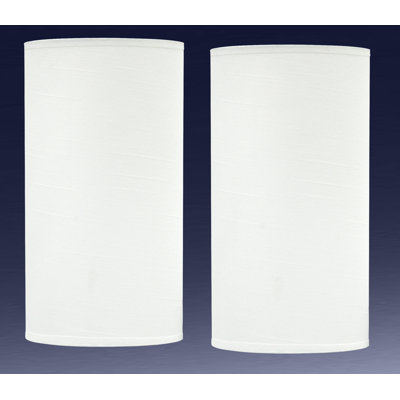 Drum Lamp Shade, Linen-Like Weave, Cylindrical Silhouette, Washer Fitter.