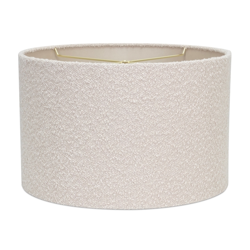 Drum Lamp Shade Natural Boucle Texture Modern Organic Style