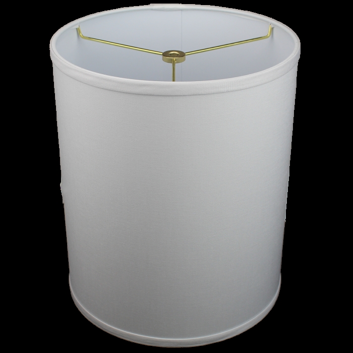 Drum Lamp Shade, Off-White Burlap Texture, Rolled Edge