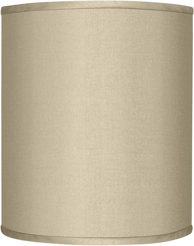Drum Lamp Shade, Sesame Textured Fabric, Hardback Spider