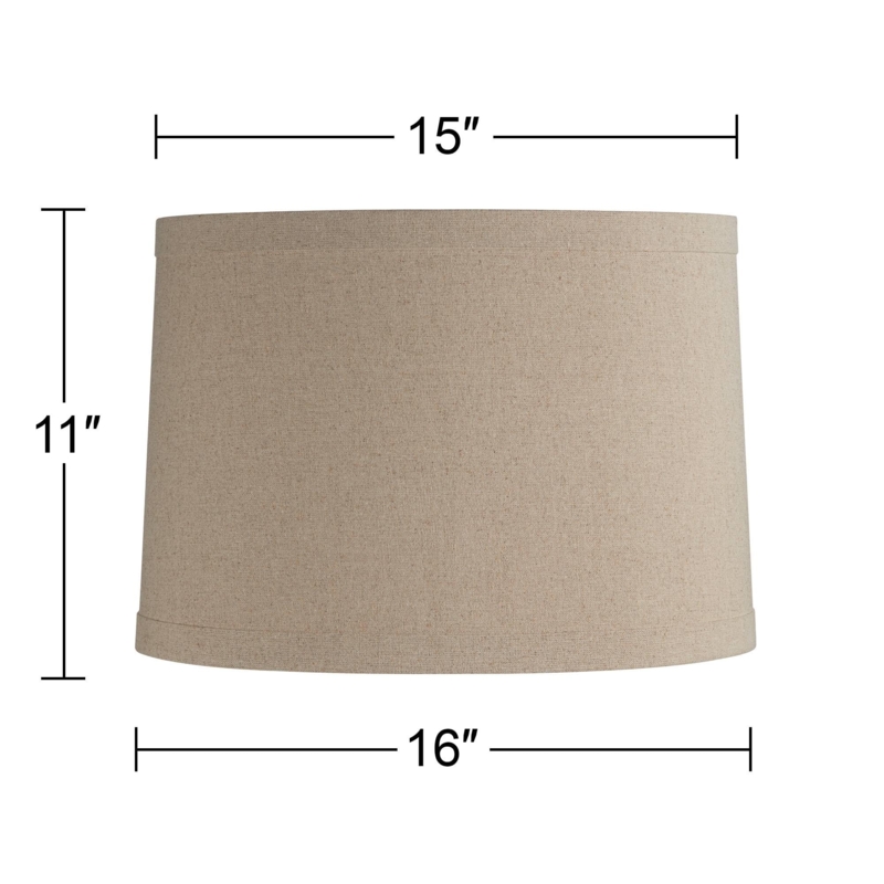 Drum Lamp Shade Set, Linen Texture Tapered Transitional Pair